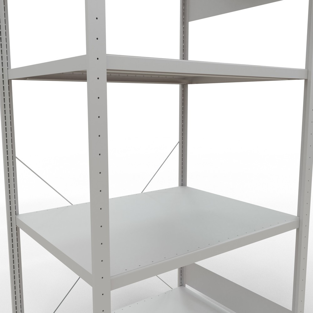 Numéro de l'image du produit 5: SCHULTE Rayonnage à tablettes gris clair avec 5 tablettes en tôle d’acier, charge par tablette 330 kg, HxlxP 2 000 x 1 060 x 836 mm