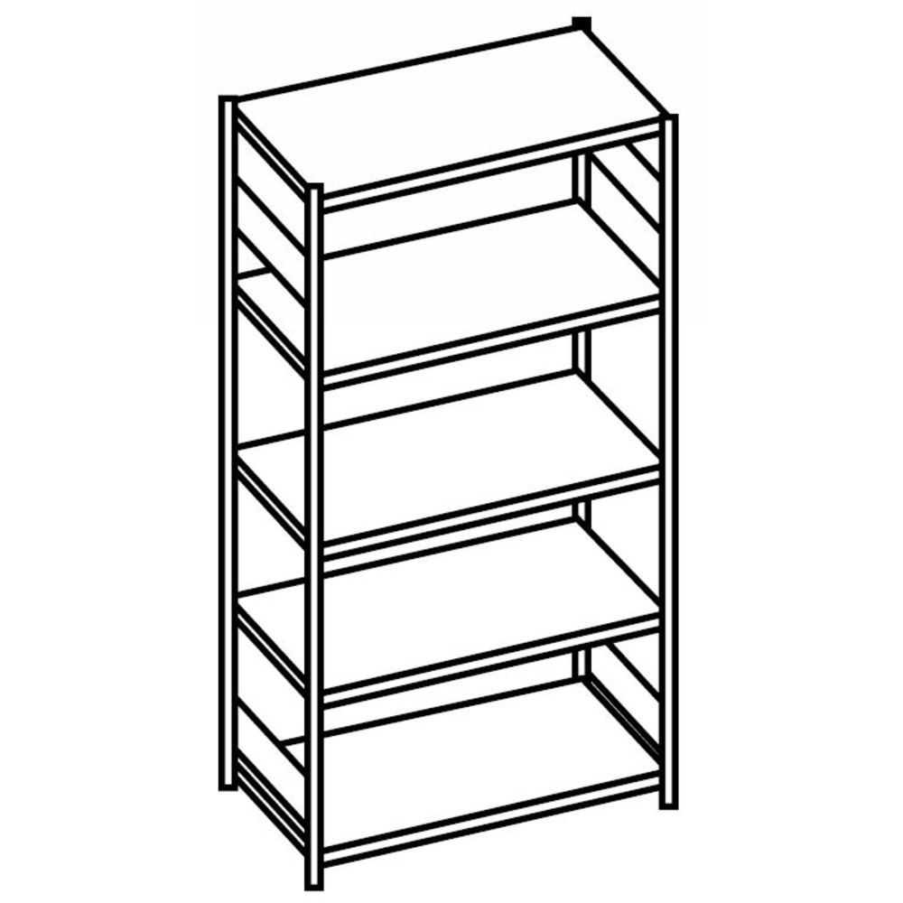 Numéro de l'image du produit 2: Rayonnage à tablettes SCHULTE, travée de base, CT 250 kg, gris clair, HxlxP 2 000 x 750 x 400 mm