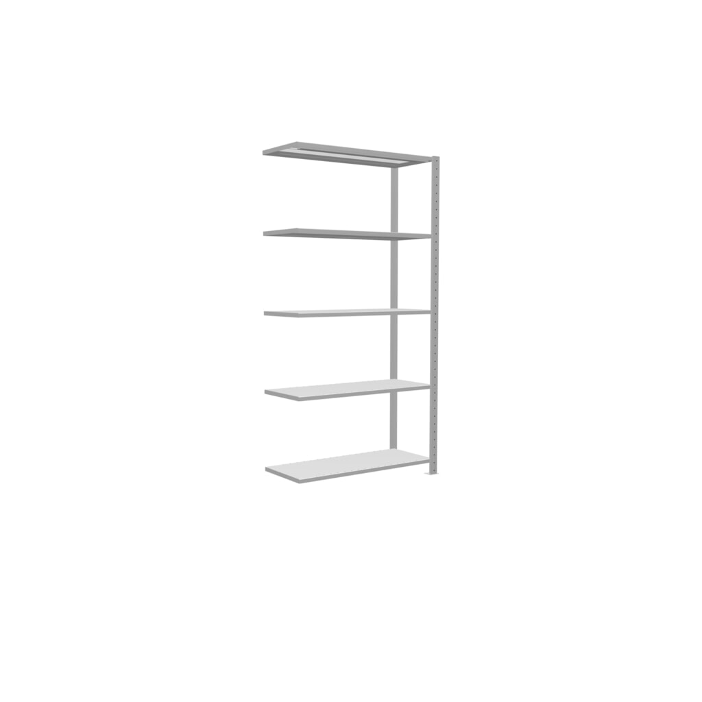 N° de l'image du produit 2 : Rayonnage à tablettes SCHULTE, système à emboîter, travée auxiliaire, charge par tablette 330 kg, gris clair, HxlxP 2000 x 1000 x 400 mm