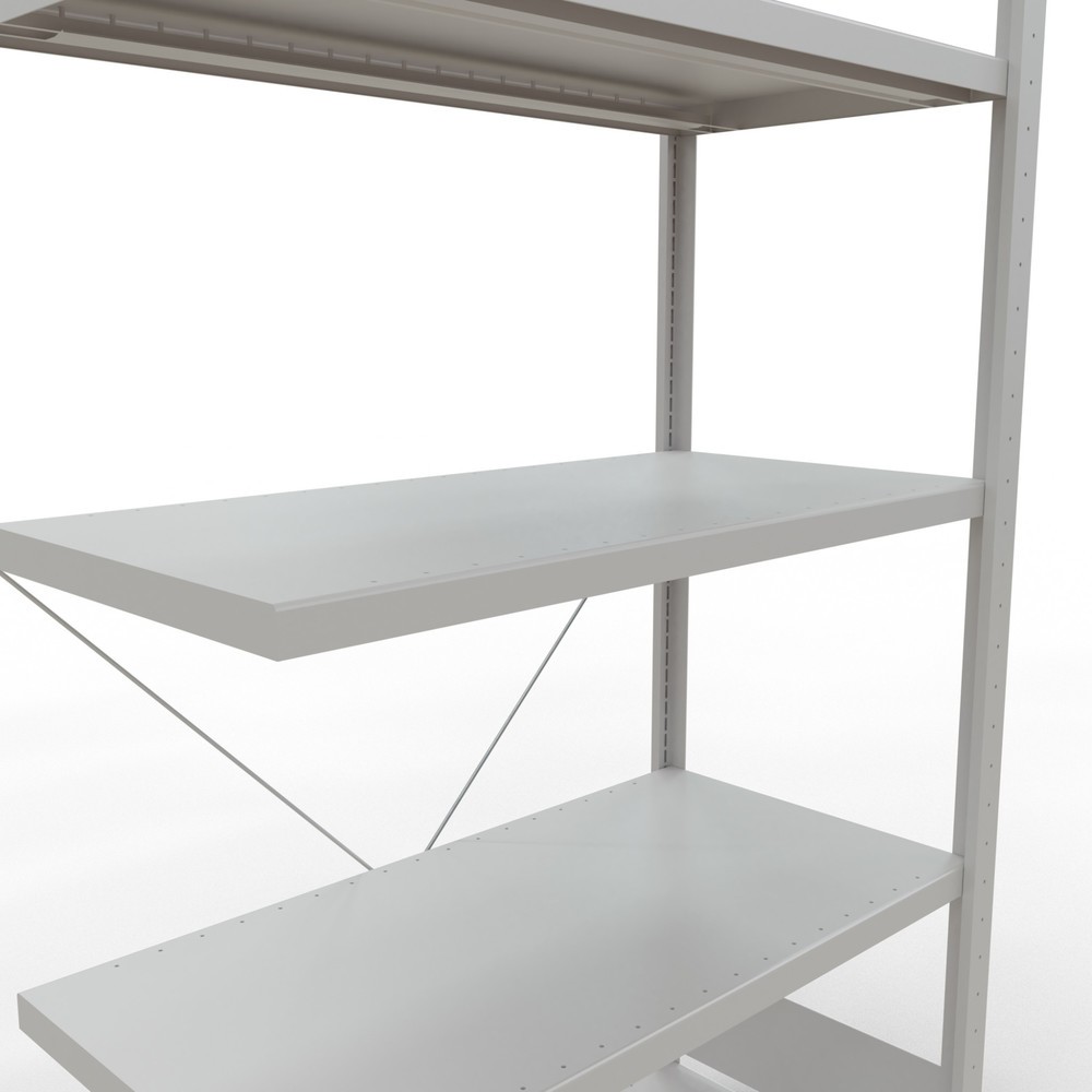 Numéro de l'image du produit 5: Rayonnage à tablettes SCHULTE, système à emboîter, travée auxiliaire, charge par tablette 330 kg, gris clair, HxlxP 2000 x 1000 x 500 mm