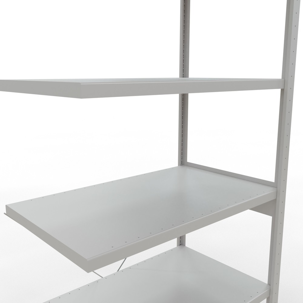 Numéro de l'image du produit 5: Rayonnage à tablettes SCHULTE, système à emboîter, travée auxiliaire, charge par tablette 330 kg, gris clair, HxlxP 2500 x 1000 x 600 mm