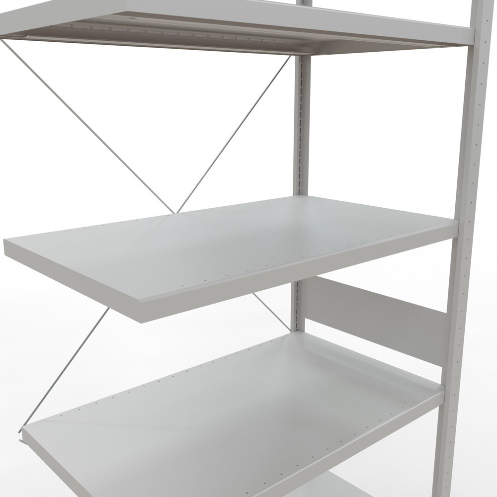 Numéro de l'image du produit 5: Rayonnage à tablettes SCHULTE, système à emboîter, travée auxiliaire, charge par tablette 330 kg, gris clair, HxlxP 3000 x 1000 x 600 mm