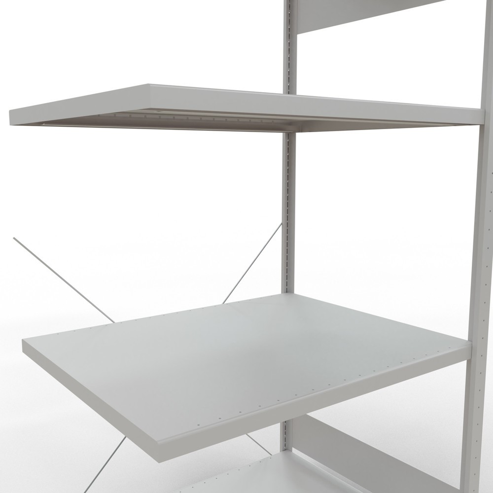 N° de l'image du produit 5 : Rayonnage à tablettes SCHULTE, système à emboîter, travée auxiliaire, charge par tablette 330 kg, gris clair, HxlxP 2000 x 1000 x 800 mm