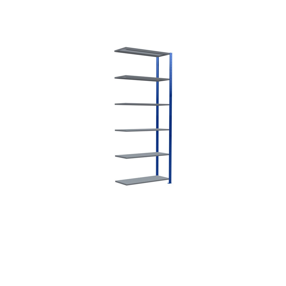 Numéro de l'image du produit 2: Rayonnage à tablettes SCHULTE, montage par enfichage, travée auxiliaire, charge par tablette 330 kg, bleu gentiane/galvanisé, H x l x P 2 500 x 1000 x 400 mm