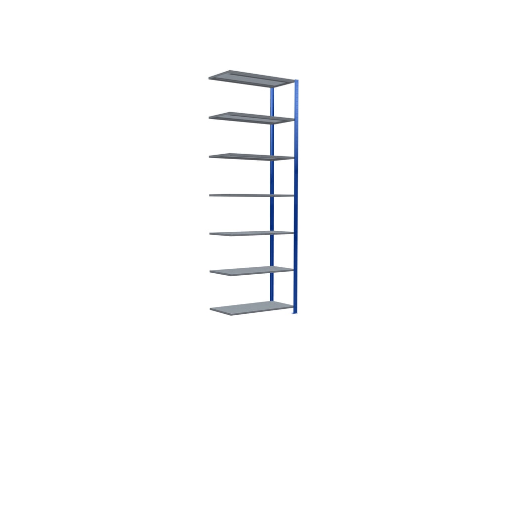 N° de l'image du produit 2 : Rayonnage à tablettes SCHULTE, montage par enfichage, travée auxiliaire, charge par tablette 330 kg, bleu gentiane/galvanisé, H x l x P 3 000 x 1000 x 500 mm