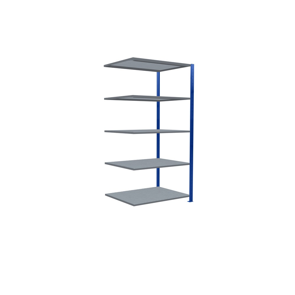 Numéro de l'image du produit 2: Rayonnage à tablettes SCHULTE, montage par enfichage, travée auxiliaire, charge par tablette 330 kg, bleu gentiane/galvanisé, H x l x P 2000 x 1000 x 800 mm
