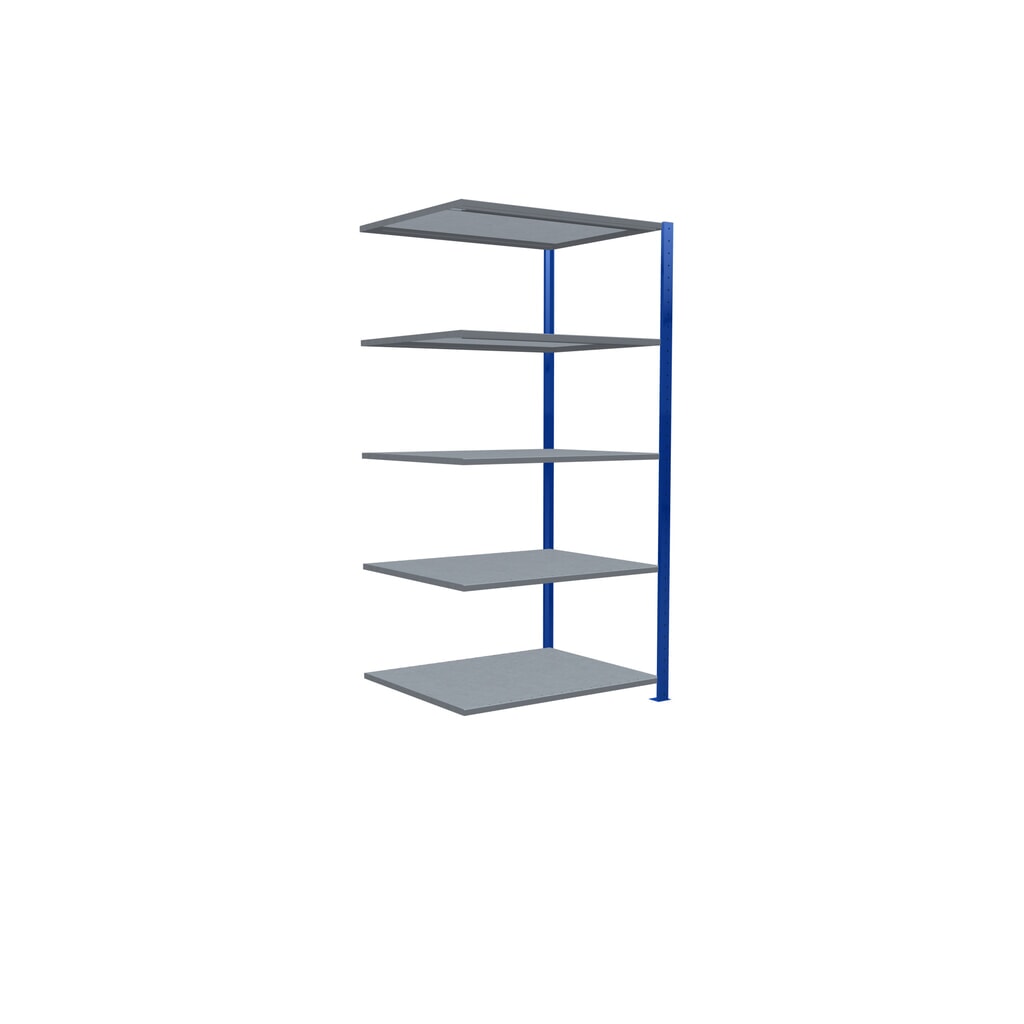 Rayonnage à tablettes SCHULTE, montage par enfichage, travée auxiliaire, charge par tablette 330 kg, bleu gentiane/galvanisé, H x l x P 2000 x 1000 x 800 mm N° de l'image du produit 2 : Rayonnage à tablettes SCHULTE, montage par enfichage, travée auxiliaire, charge par tablette 330 kg, bleu gentiane/galvanisé, H x l x P 2000 x 1000 x 800 mm