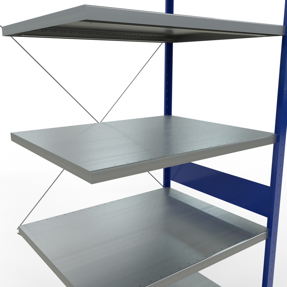 Numéro de l'image du produit 5: Rayonnage à tablettes SCHULTE, montage par enfichage, travée auxiliaire, charge par tablette 330 kg, bleu gentiane/galvanisé, H x l x P 3 000 x 1000 x 800 mm