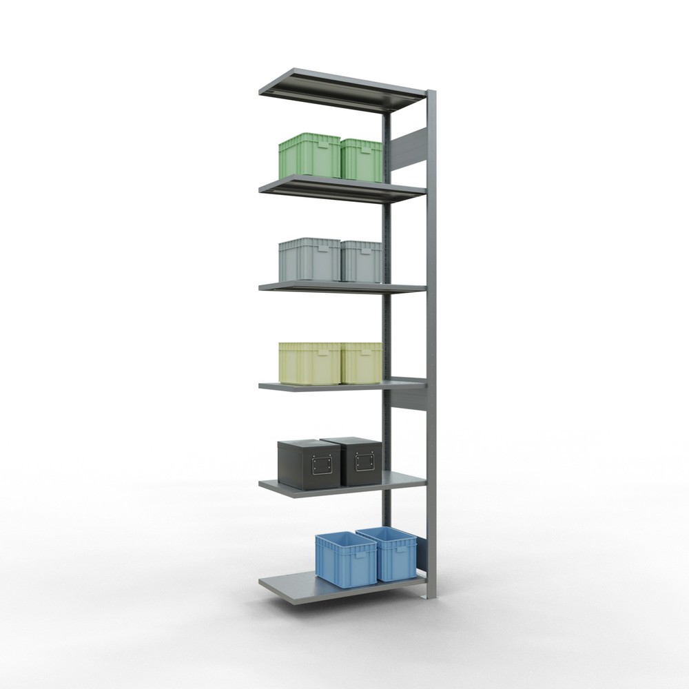 Numéro de l'image du produit 2: Rayonnage à tablettes SCHULTE, système à emboîter, travée auxiliaire, CT 150 kg, galvanisé, HxlxP 2 500 x 750 x 400 mm