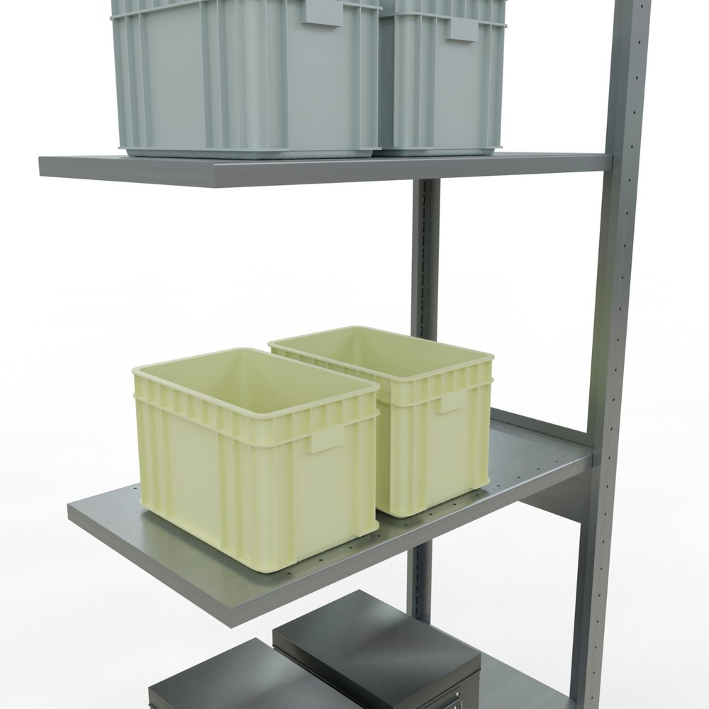 Numéro de l'image du produit 3: Rayonnage à tablettes SCHULTE, système à emboîter, travée auxiliaire, CT 150 kg, galvanisé, HxlxP 2 500 x 750 x 400 mm