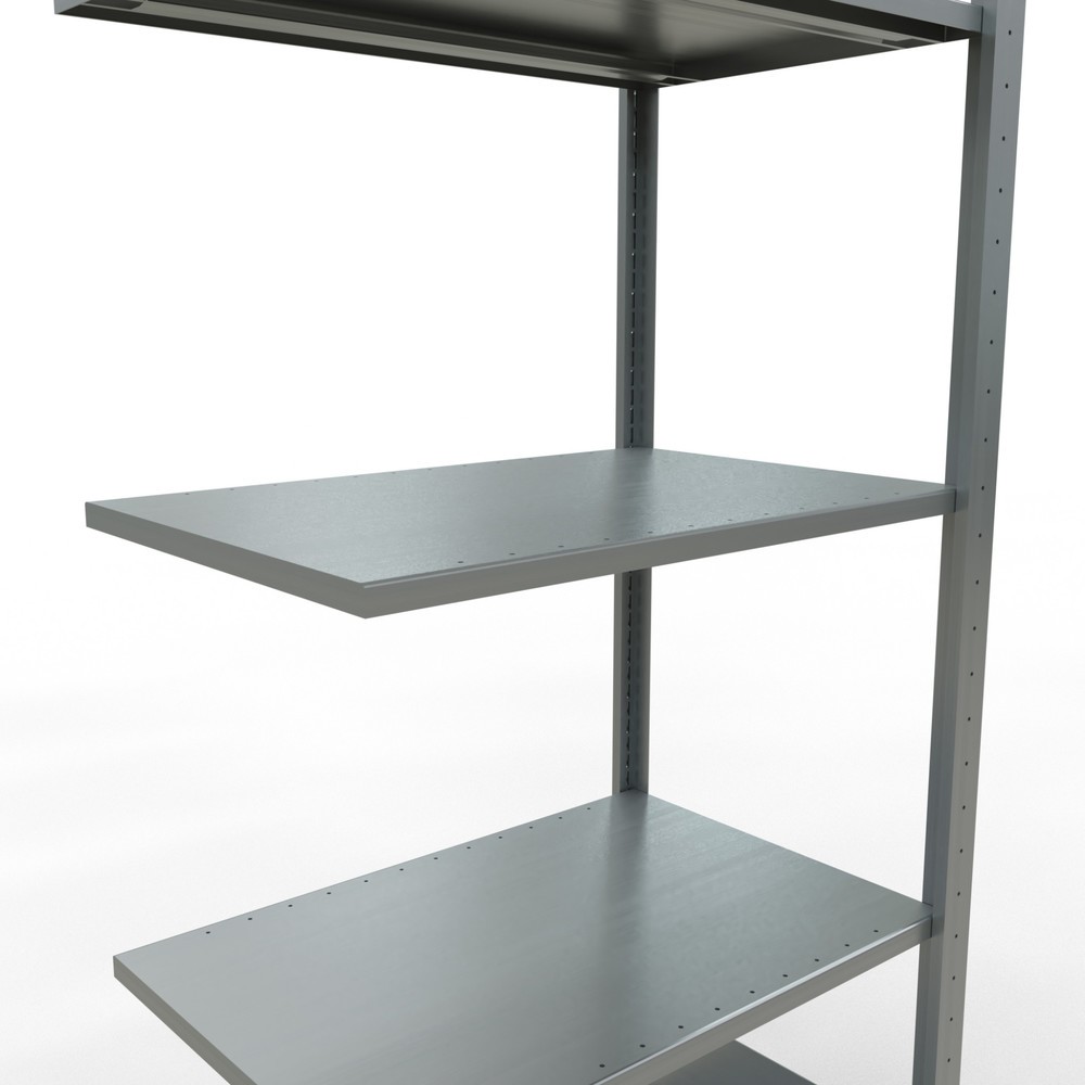 Numéro de l'image du produit 4: Rayonnage à tablettes SCHULTE, système à emboîter, travée auxiliaire, CT 150 kg, gris clair, HxlxP 2 000 x 750 x 500 mm