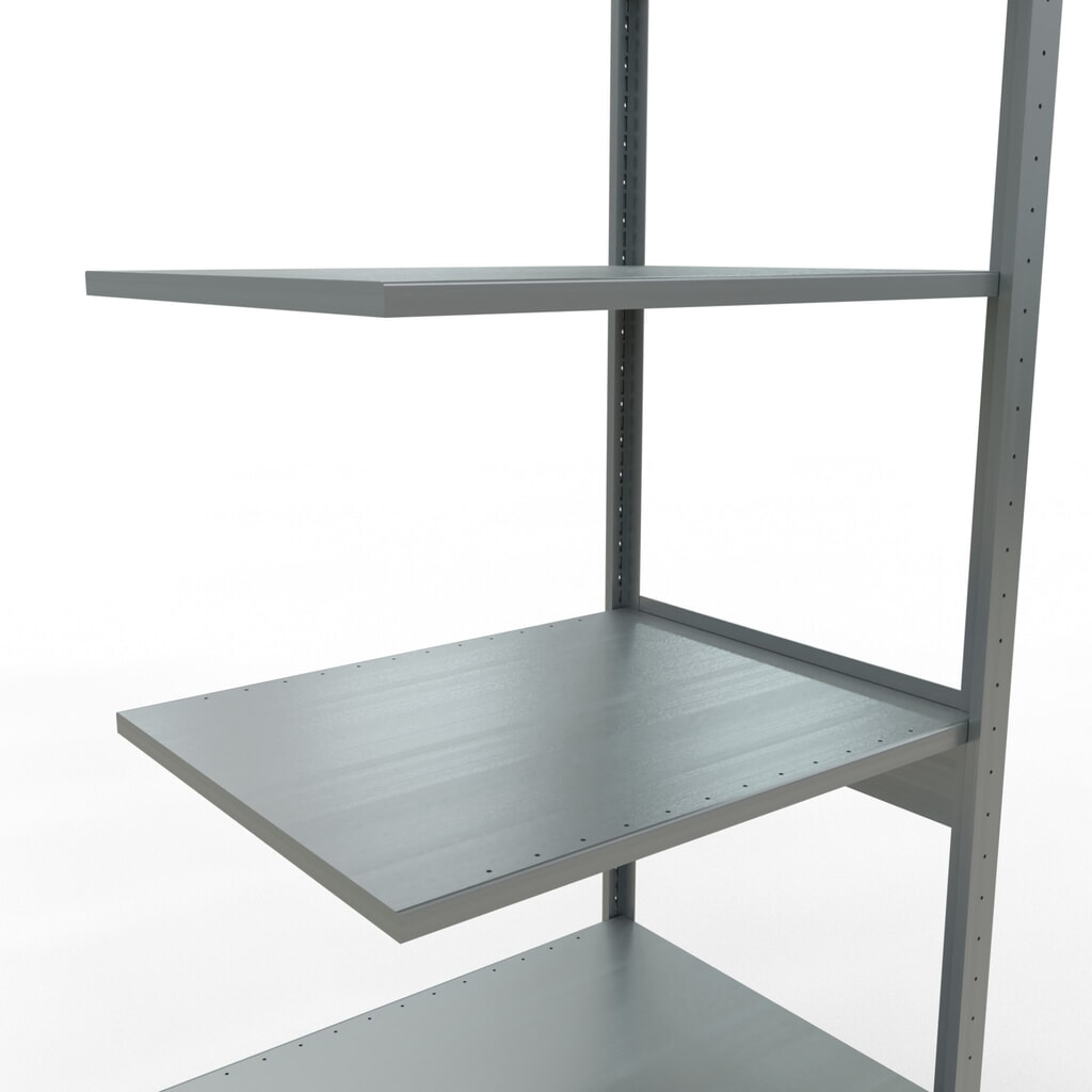 Rayonnage à tablettes SCHULTE, système à emboîter, travée auxiliaire, CT 150 kg, galvanisé, HxlxP 2 500 x 750 x 600 mm N° de l'image du produit 4 : Rayonnage à tablettes SCHULTE, système à emboîter, travée auxiliaire, CT 150 kg, galvanisé, HxlxP 2 500 x 750 x 600 mm