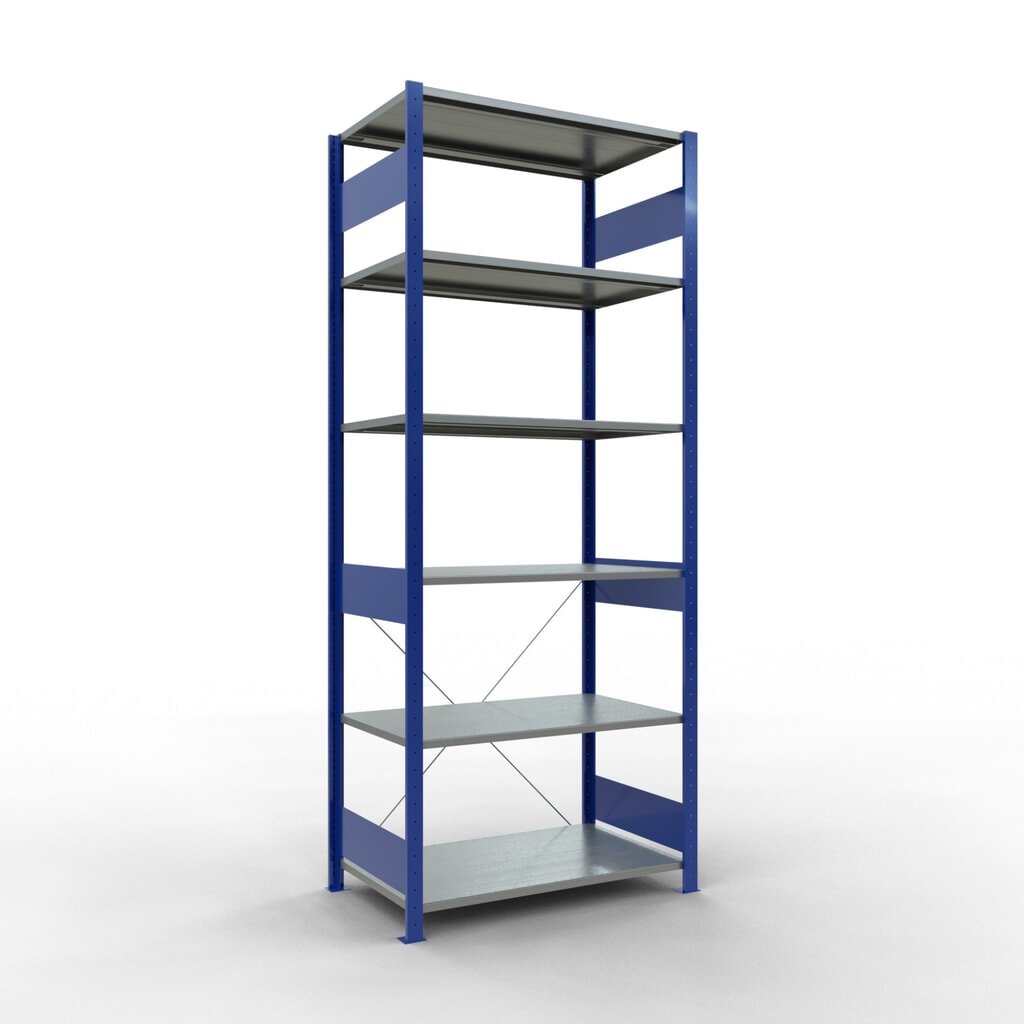 SCHULTE Rayonnage à tablettes, bleu gentiane / galvanisé, charge par tablette 150 kg, HxlxP 2 500 x 1 060 x 636 mm Illustration du produit: SCHULTE Rayonnage à tablettes, bleu gentiane / galvanisé, charge par tablette 150 kg, HxlxP 2 500 x 1 060 x 636 mm