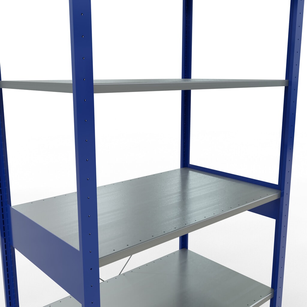 SCHULTE Rayonnage à tablettes, bleu gentiane / galvanisé, charge par tablette 150 kg, HxlxP 2 500 x 1 060 x 636 mm N° de l'image du produit 2 : SCHULTE Rayonnage à tablettes, bleu gentiane / galvanisé, charge par tablette 150 kg, HxlxP 2 500 x 1 060 x 636 mm