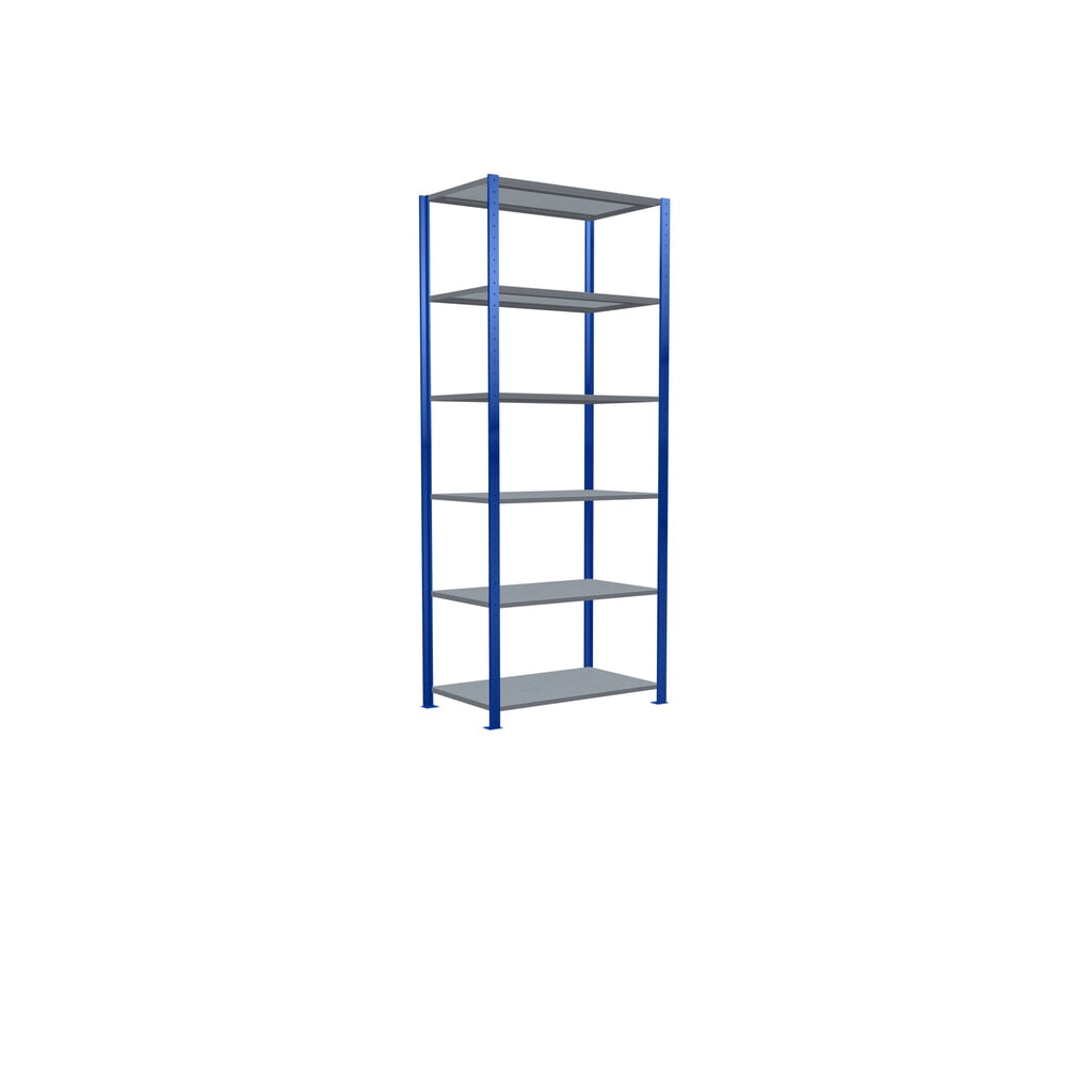 SCHULTE Rayonnage à tablettes, bleu gentiane / galvanisé, charge par tablette 150 kg, HxlxP 2 500 x 1 060 x 636 mm N° de l'image du produit 5 : SCHULTE Rayonnage à tablettes, bleu gentiane / galvanisé, charge par tablette 150 kg, HxlxP 2 500 x 1 060 x 636 mm