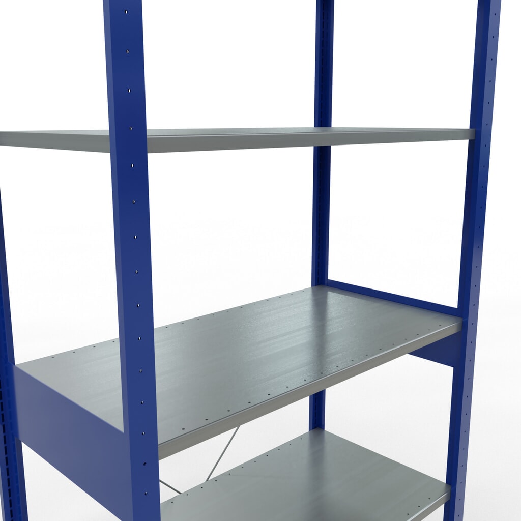 N° de l'image du produit 2 : SCHULTE Rayonnage à tablettes, bleu gentiane / galvanisé, charge par tablette 150 kg, HxlxP 2 500 x 1 060 x 536 mm