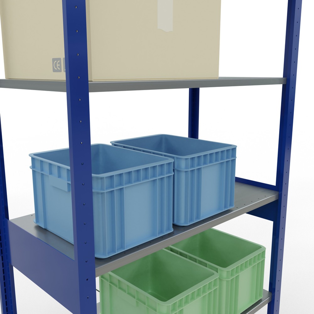 Numéro de l'image du produit 3: SCHULTE Rayonnage à tablettes, bleu gentiane / galvanisé, charge par tablette 150 kg, HxlxP 2 500 x 1 060 x 536 mm