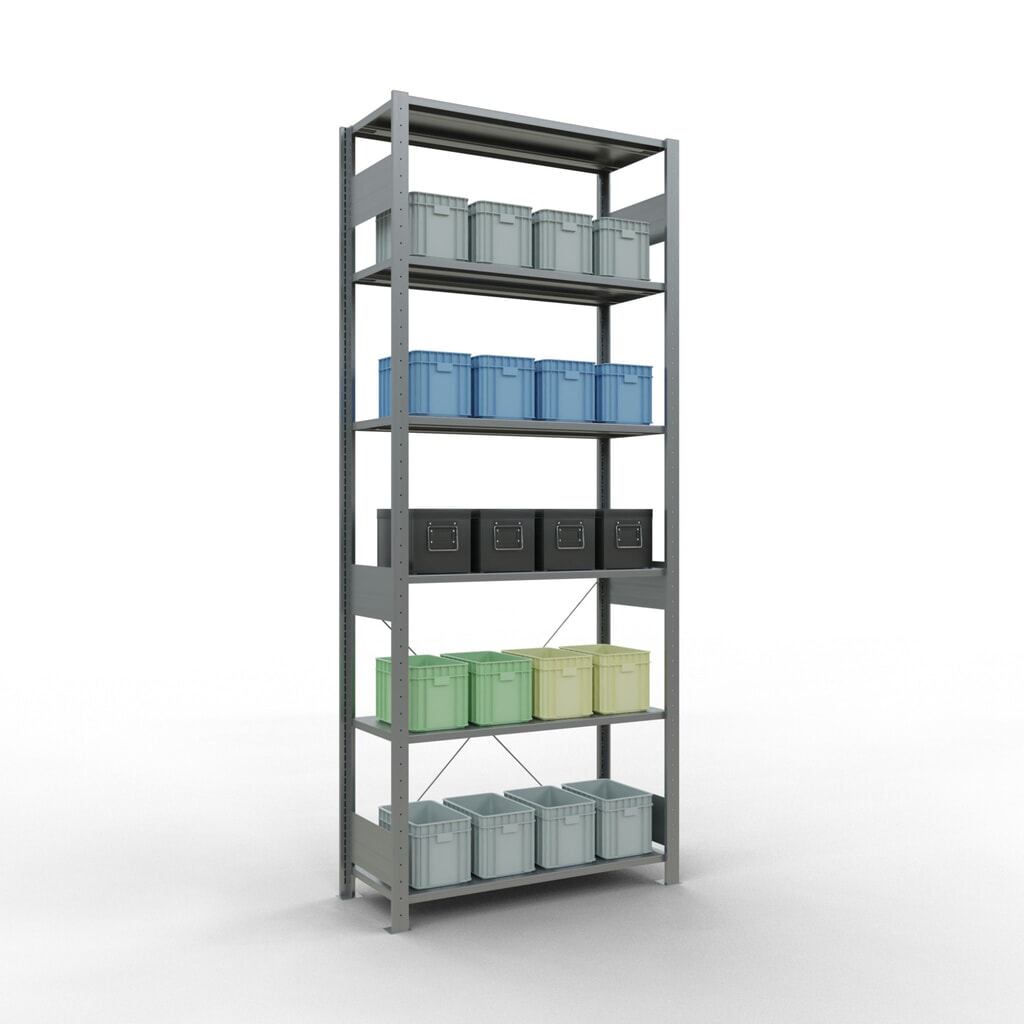 N° de l'image du produit 3 : SCHULTE Rayonnage à tablettes galvanisé, charge par tablette 150 kg, HxlxP 2 500 x 1 060 x 436 mm