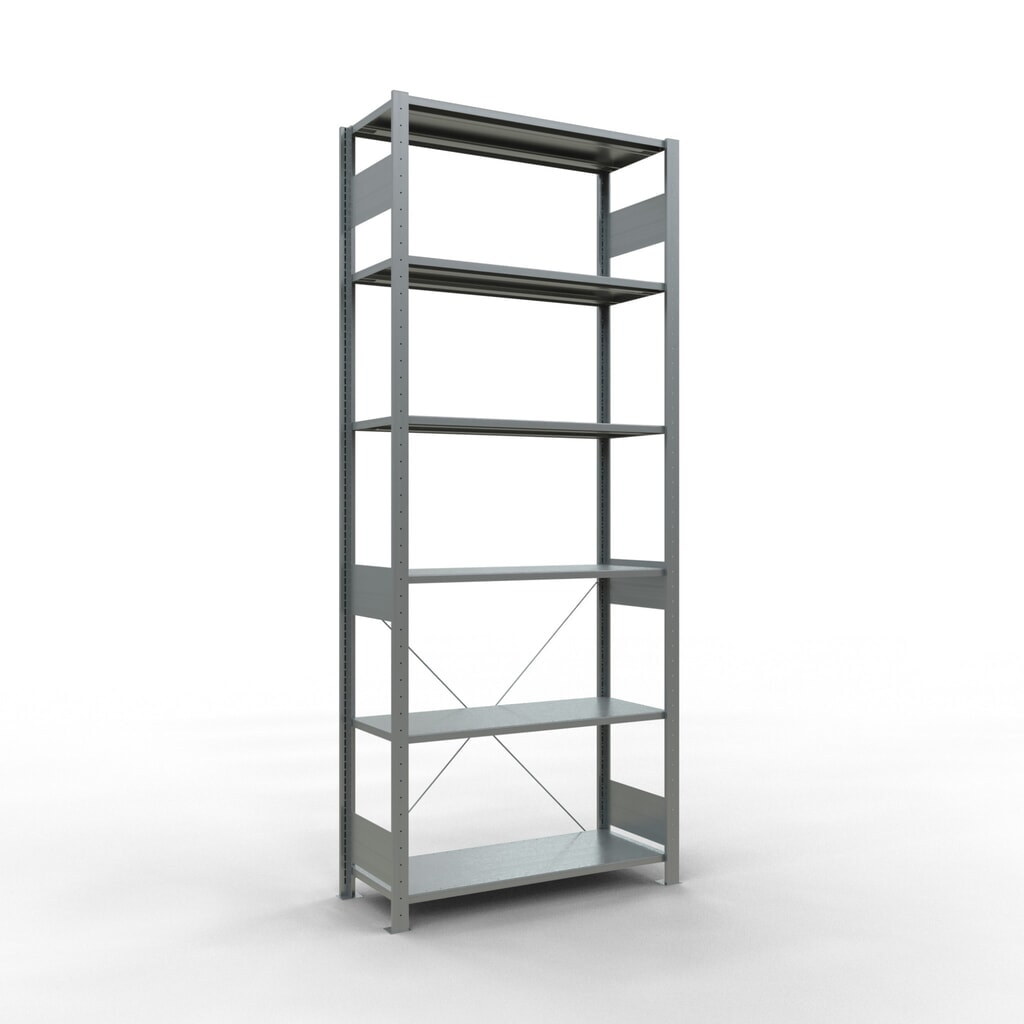 N° de l'image du produit 1 : SCHULTE Rayonnage à tablettes galvanisé, charge par tablette 150 kg, HxlxP 2 500 x 1 060 x 436 mm