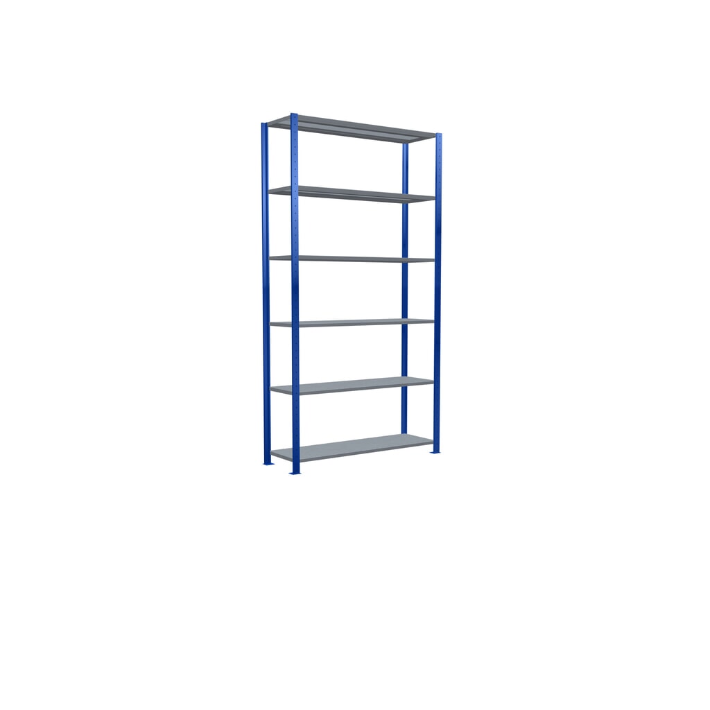 N° de l'image du produit 2 : SCHULTE Rayonnage à tablettes, bleu gentiane / galvanisé, charge par tablette 150 kg, HxlxP 2 500 x 1 360 x 436 mm