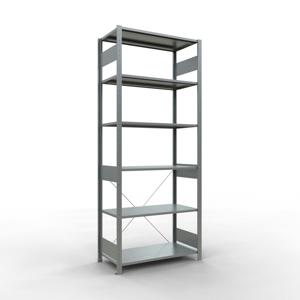 Illustration du produit: SCHULTE Rayonnage à tablettes galvanisé, charge par tablette 150 kg, HxlxP 2 500 x 1 060 x 536 mm