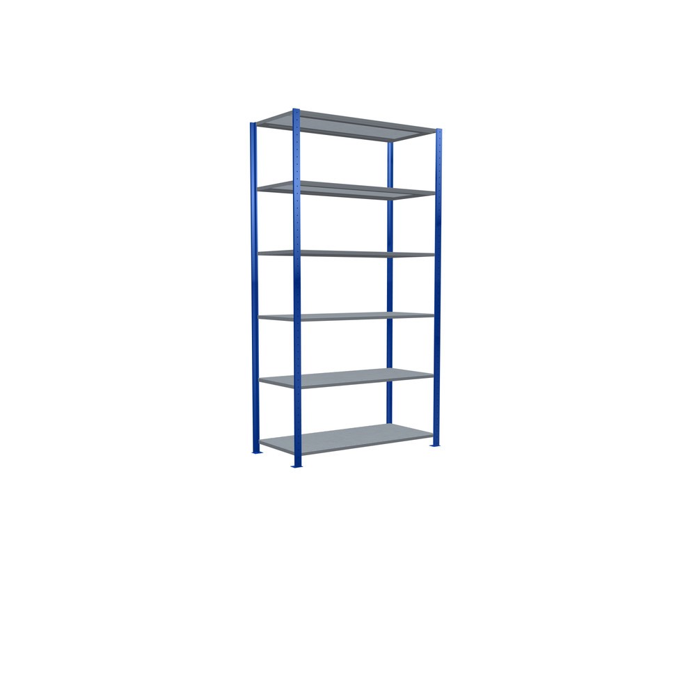 Numéro de l'image du produit 2: SCHULTE Rayonnage à tablettes, bleu gentiane / galvanisé, charge par tablette 150 kg, HxlxP 2 500 x 1 360 x 636 mm