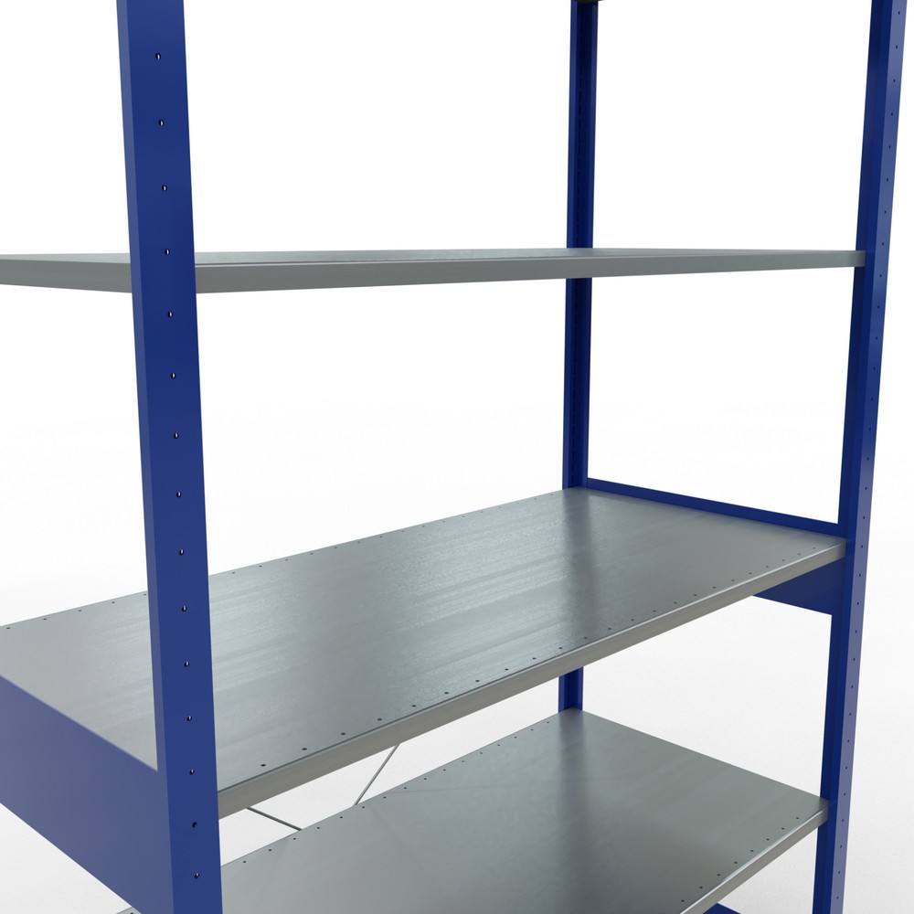 Numéro de l'image du produit 5: SCHULTE Rayonnage à tablettes, bleu gentiane / galvanisé, charge par tablette 150 kg, HxlxP 2 500 x 1 360 x 636 mm