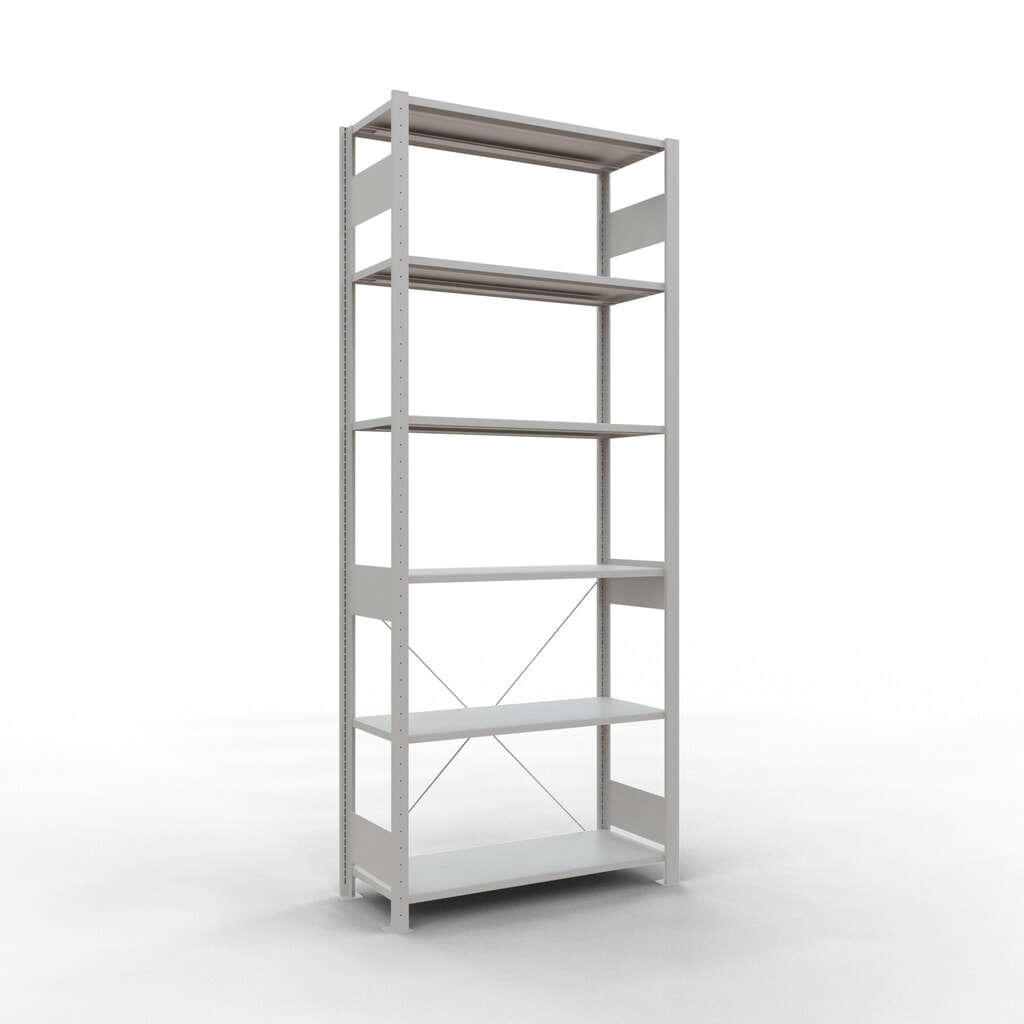 Illustration du produit: SCHULTE Rayonnage à tablettes gris clair, charge par tablette 150 kg, HxlxP 2 500 x 1 060 x 436 mm
