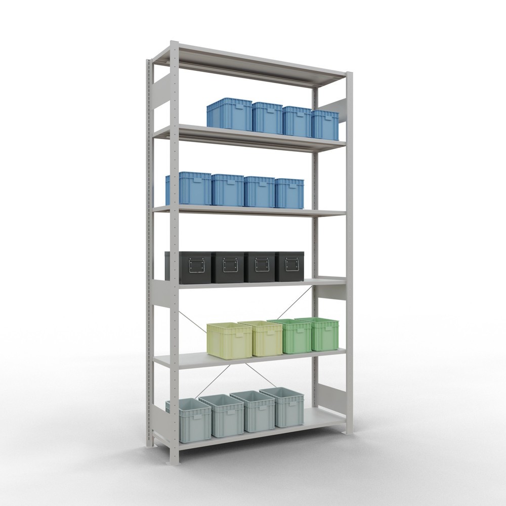 Numéro de l'image du produit 3: SCHULTE Rayonnage à tablettes gris clair, charge par tablette 150 kg, HxlxP 2 500 x 1 360 x 436 mm