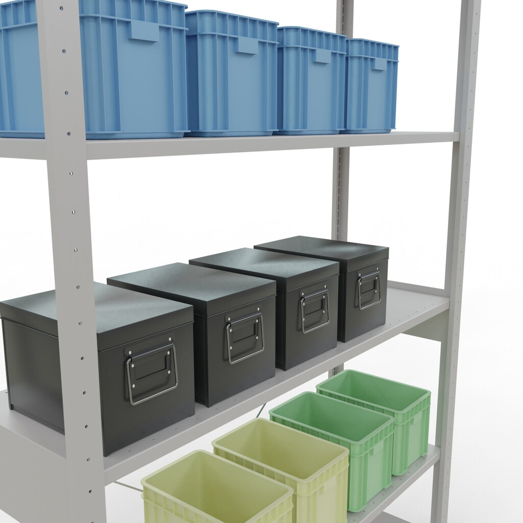 N° de l'image du produit 4 : SCHULTE Rayonnage à tablettes gris clair, charge par tablette 150 kg, HxlxP 2 500 x 1 360 x 436 mm