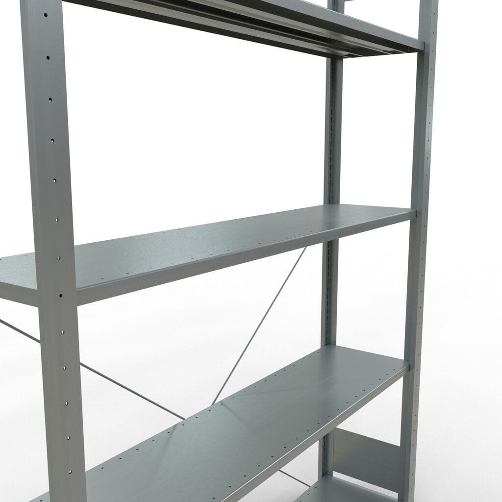 SCHULTE Rayonnage à tablettes galvanisé avec 5 tablettes en tôle d’acier, charge par tablette 150 kg, HxlxP 2 000 x 1 360 x 336 mm N° de l'image du produit 2 : SCHULTE Rayonnage à tablettes galvanisé avec 5 tablettes en tôle d’acier, charge par tablette 150 kg, HxlxP 2 000 x 1 360 x 336 mm