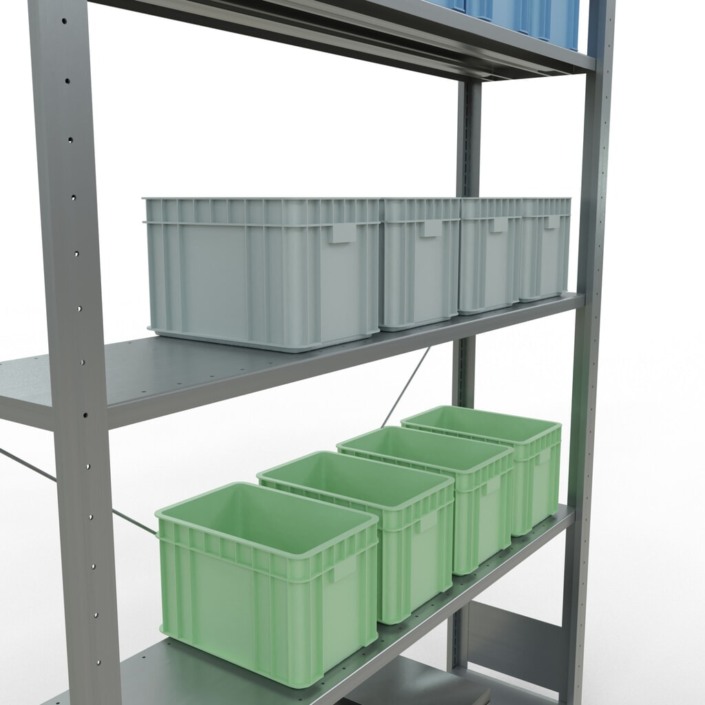 SCHULTE Rayonnage à tablettes galvanisé avec 5 tablettes en tôle d’acier, charge par tablette 150 kg, HxlxP 2 000 x 1 360 x 336 mm N° de l'image du produit 3 : SCHULTE Rayonnage à tablettes galvanisé avec 5 tablettes en tôle d’acier, charge par tablette 150 kg, HxlxP 2 000 x 1 360 x 336 mm