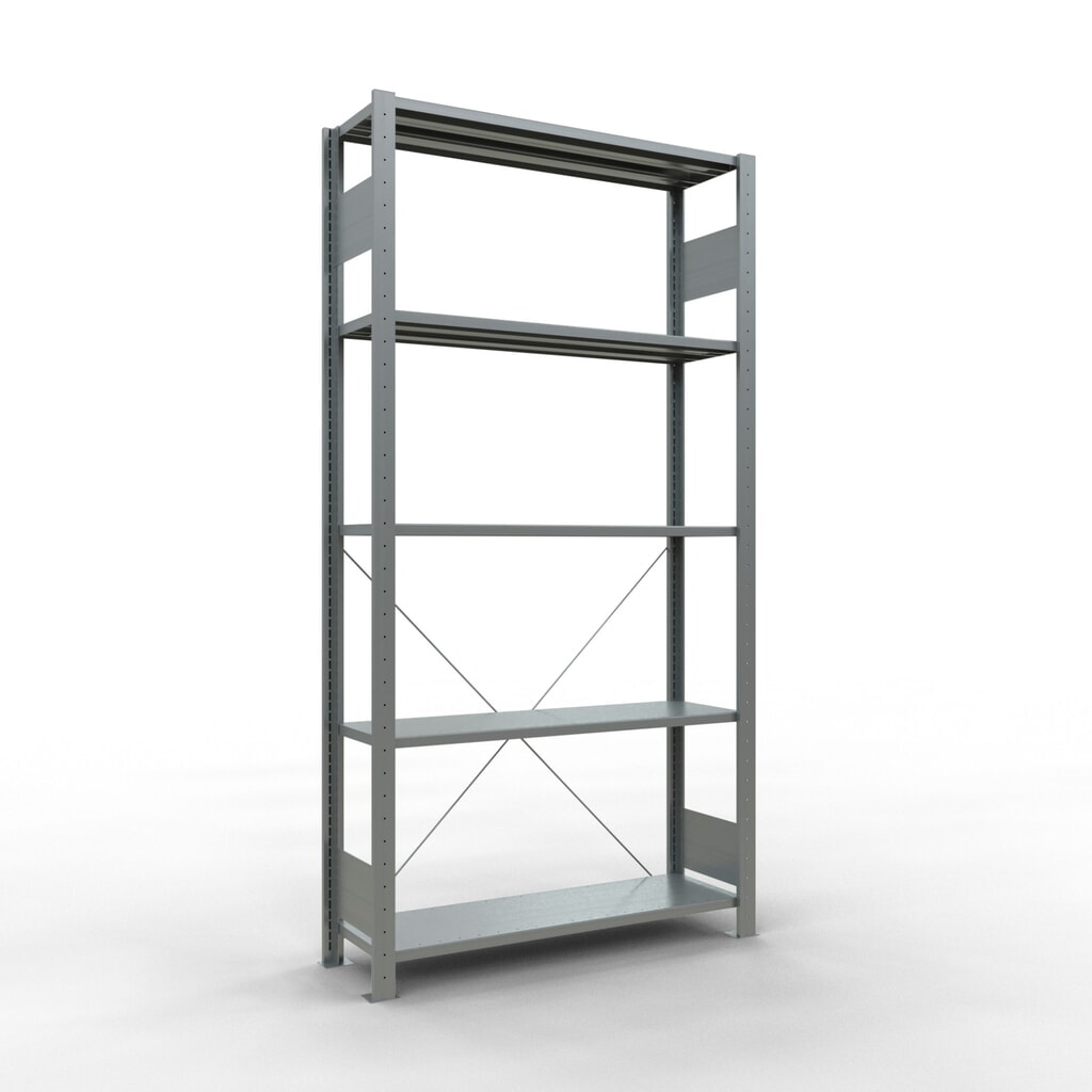 SCHULTE Rayonnage à tablettes galvanisé avec 5 tablettes en tôle d’acier, charge par tablette 150 kg, HxlxP 2 000 x 1 060 x 336 mm Illustration du produit: SCHULTE Rayonnage à tablettes galvanisé avec 5 tablettes en tôle d’acier, charge par tablette 150 kg, HxlxP 2 000 x 1 060 x 336 mm