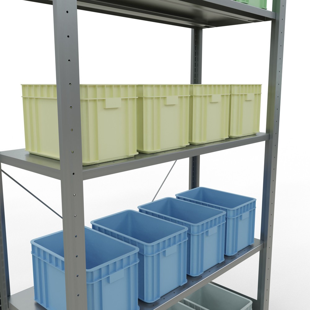 Numéro de l'image du produit 4: SCHULTE Rayonnage à tablettes galvanisé avec 5 tablettes en tôle d’acier, charge par tablette 150 kg, HxlxP 2 000 x 1 060 x 436 mm