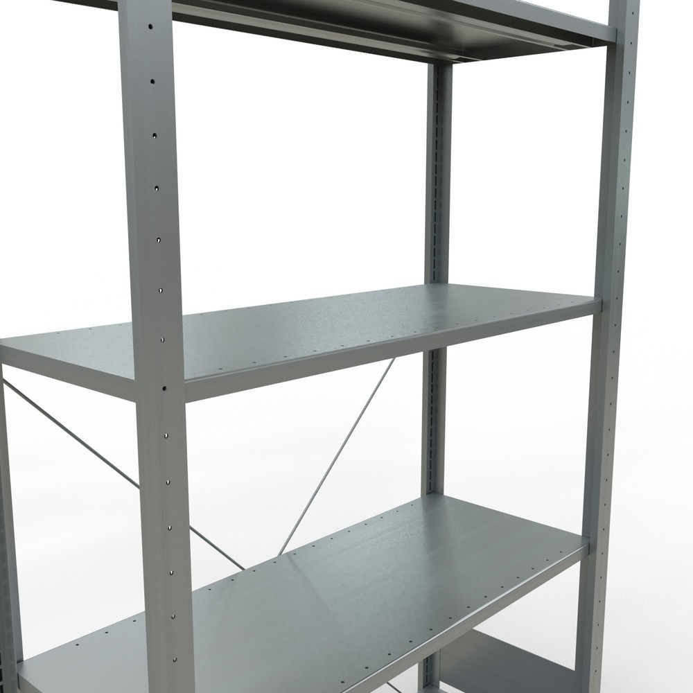 Numéro de l'image du produit 5: SCHULTE Rayonnage à tablettes galvanisé avec 5 tablettes en tôle d’acier, charge par tablette 150 kg, HxlxP 2 000 x 1 060 x 436 mm
