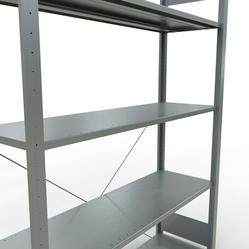 Numéro de l'image du produit 5: SCHULTE Rayonnage à tablettes galvanisé avec 5 tablettes en tôle d’acier, charge par tablette 150 kg, HxlxP 2 000 x 1 360 x 436 mm