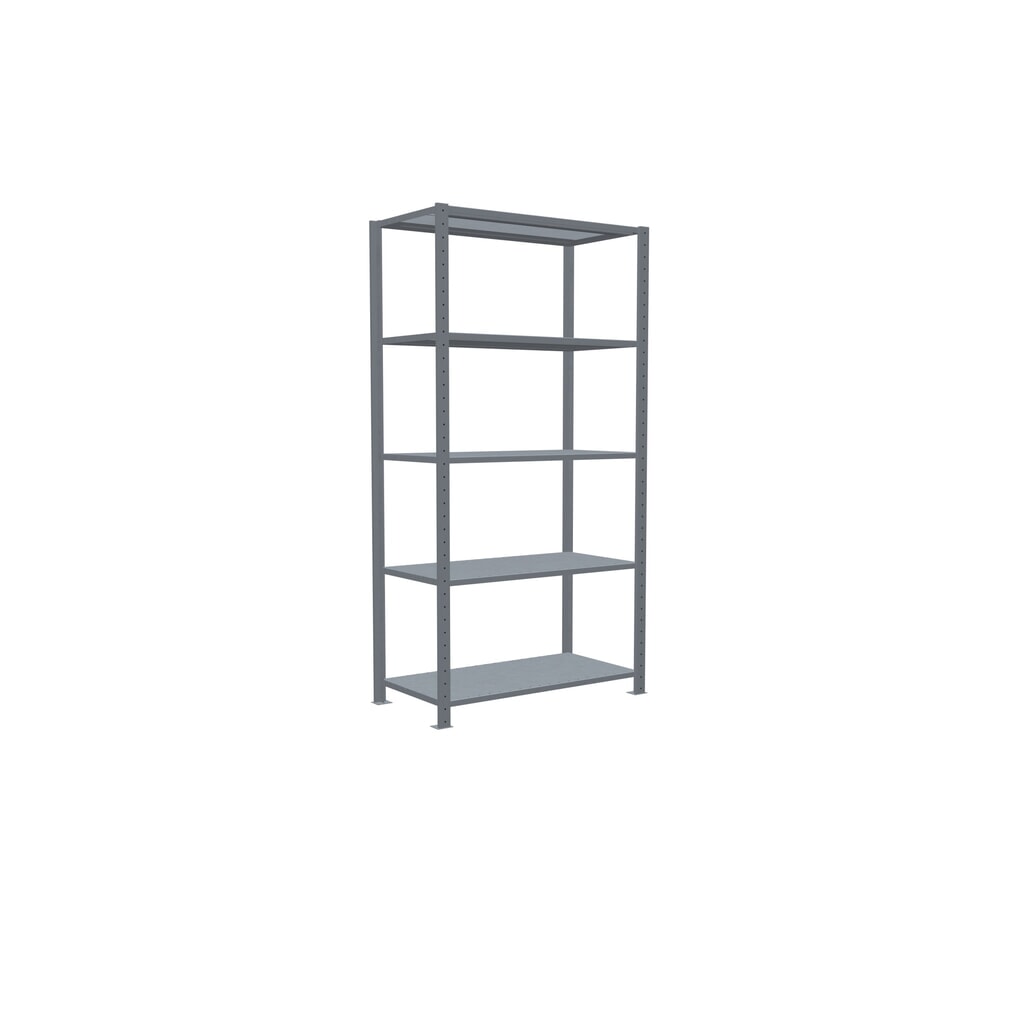 N° de l'image du produit 2 : SCHULTE Rayonnage à tablettes galvanisé avec 5 tablettes en tôle d’acier, charge par tablette 150 kg, HxlxP 2 000 x 1 060 x 536 mm