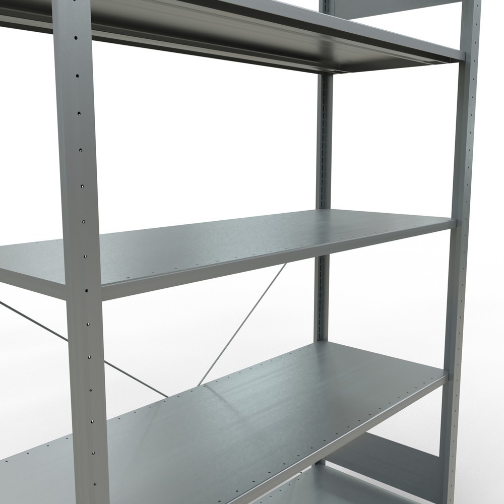 Numéro de l'image du produit 5: SCHULTE Rayonnage à tablettes galvanisé avec 5 tablettes en tôle d’acier, charge par tablette 150 kg, HxlxP 2 000 x 1 360 x 536 mm