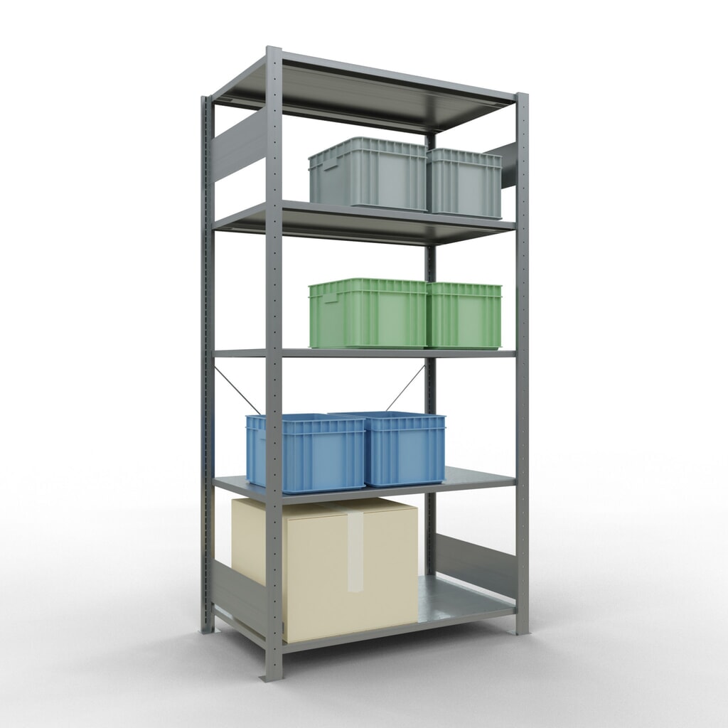 SCHULTE Rayonnage à tablettes galvanisé avec 5 tablettes en tôle d’acier, charge par tablette 150 kg, HxlxP 2 000 x 1 060 x 636 mm N° de l'image du produit 3 : SCHULTE Rayonnage à tablettes galvanisé avec 5 tablettes en tôle d’acier, charge par tablette 150 kg, HxlxP 2 000 x 1 060 x 636 mm