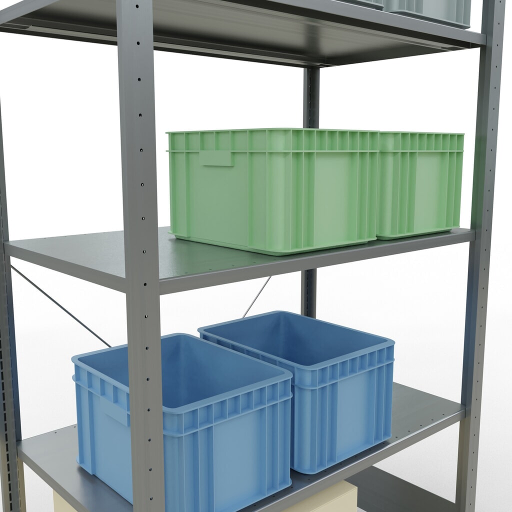 SCHULTE Rayonnage à tablettes galvanisé avec 5 tablettes en tôle d’acier, charge par tablette 150 kg, HxlxP 2 000 x 1 060 x 636 mm N° de l'image du produit 4 : SCHULTE Rayonnage à tablettes galvanisé avec 5 tablettes en tôle d’acier, charge par tablette 150 kg, HxlxP 2 000 x 1 060 x 636 mm
