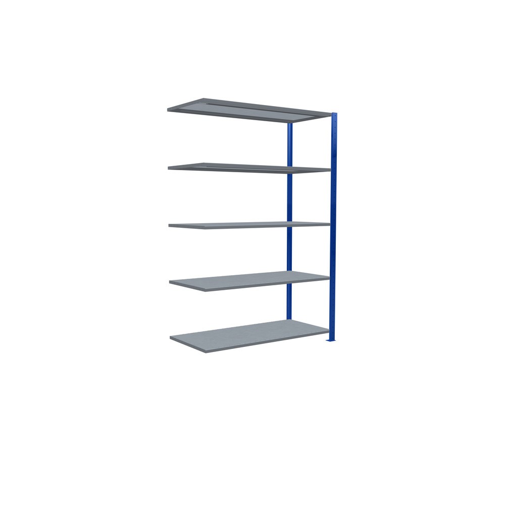 Numéro de l'image du produit 2: Rayonnage à tablettes SCHULTE, système enfichable, travée auxiliaire, CT 150 kg, bleu gentiane/galvanisé, H x l x P 2 000 x 1 300 x 600 mm
