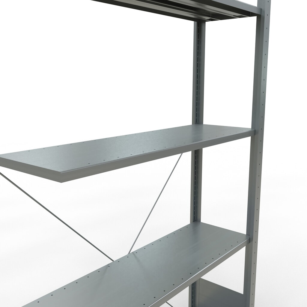 Rayonnage à tablettes SCHULTE, système enfichable, travée auxiliaire, CT 150 kg, galvanisé, H x l x P 2 000 x 1 000 x 300 mm N° de l'image du produit 2 : Rayonnage à tablettes SCHULTE, système enfichable, travée auxiliaire, CT 150 kg, galvanisé, H x l x P 2 000 x 1 000 x 300 mm