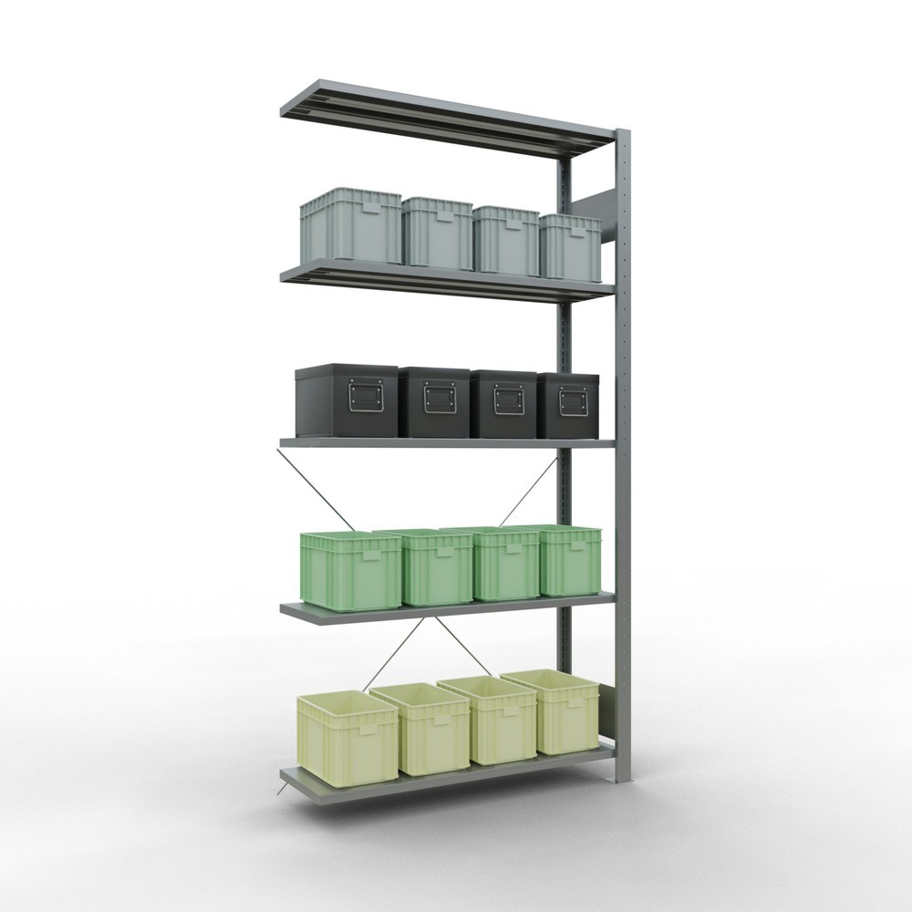 Numéro de l'image du produit 4: Rayonnage à tablettes SCHULTE, système enfichable, travée auxiliaire, CT 150 kg, galvanisé, H x l x P 2 000 x 1 000 x 300 mm