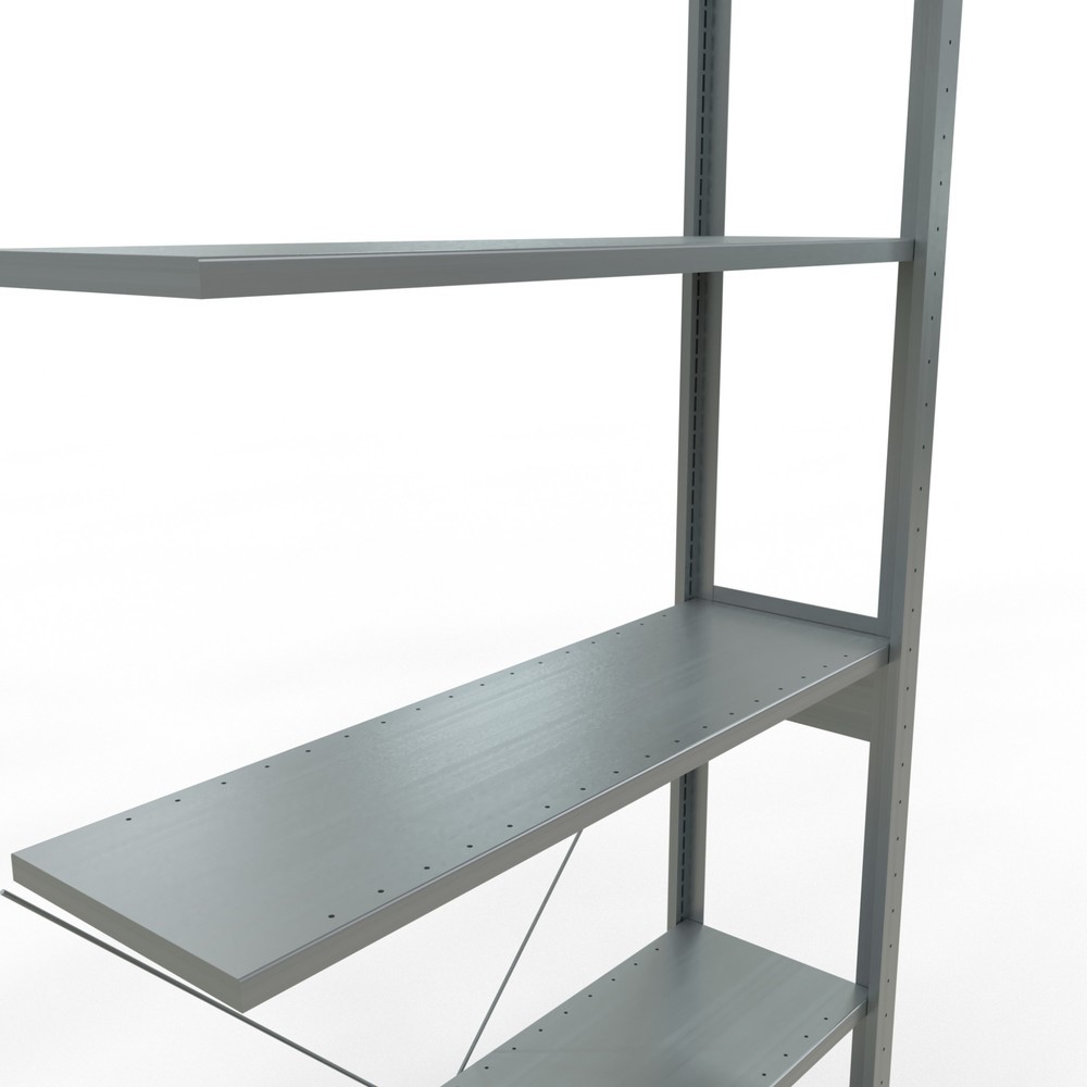 N° de l'image du produit 5 : Rayonnage à tablettes SCHULTE, système enfichable, travée auxiliaire, CT 150 kg, galvanisé, H x l x P 2 500 x 1 000 x 300 mm