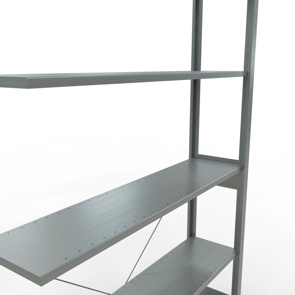 N° de l'image du produit 5 : Rayonnage à tablettes SCHULTE, système enfichable, travée auxiliaire, CT 150 kg, galvanisé, H x l x P 2 500 x 1 300 x 300 mm