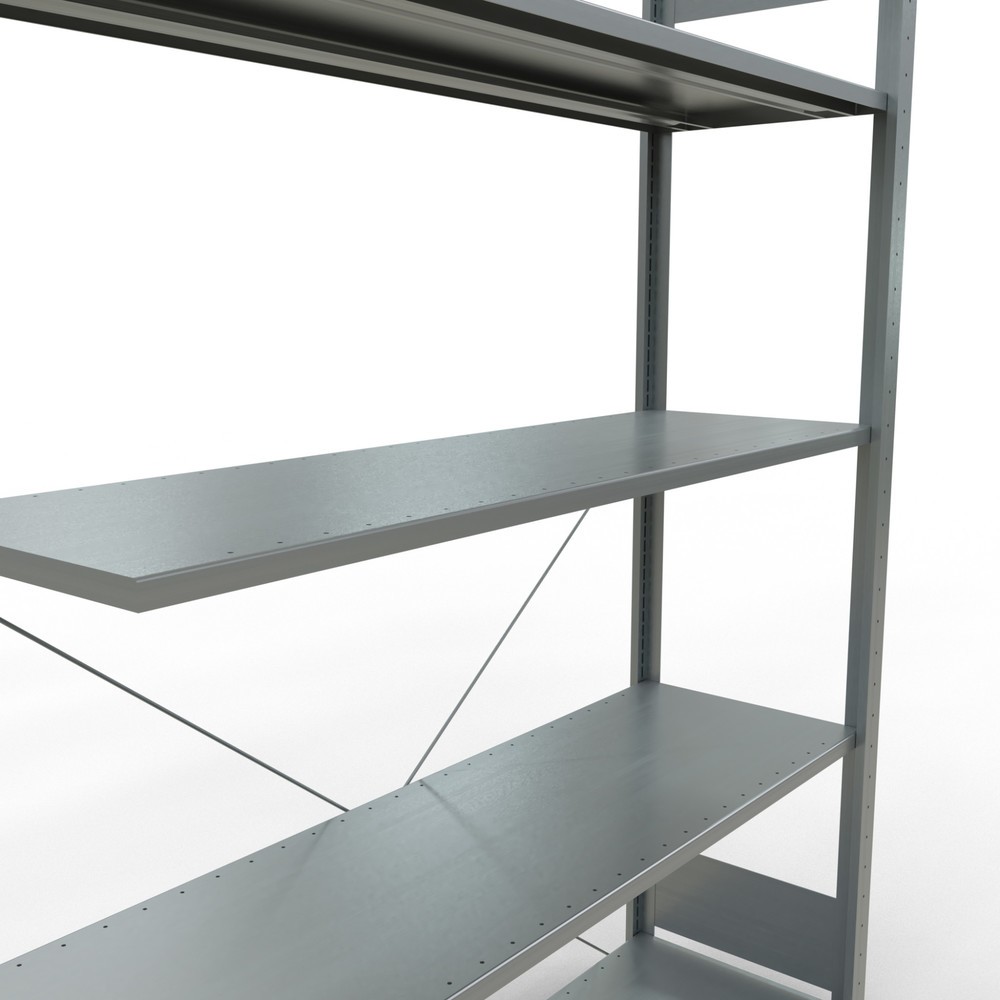Numéro de l'image du produit 5: Rayonnage à tablettes SCHULTE, système enfichable, travée auxiliaire, CT 150 kg, galvanisé, H x l x P 2 000 x 1 300 x 400 mm