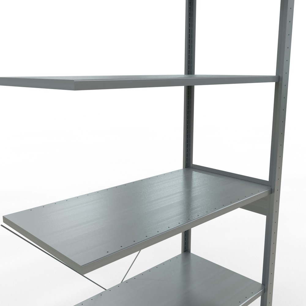 N° de l'image du produit 5 : Rayonnage à tablettes SCHULTE, système enfichable, travée auxiliaire, CT 150 kg, galvanisé, H x l x P 2 500 x 1 000 x 500 mm