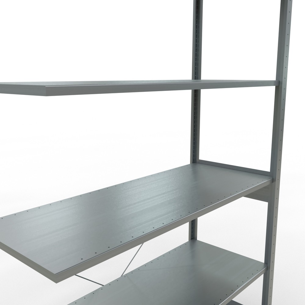 N° de l'image du produit 5 : Rayonnage à tablettes SCHULTE, système enfichable, travée auxiliaire, CT 150 kg, galvanisé, H x l x P 2 500 x 1 300 x 500 mm