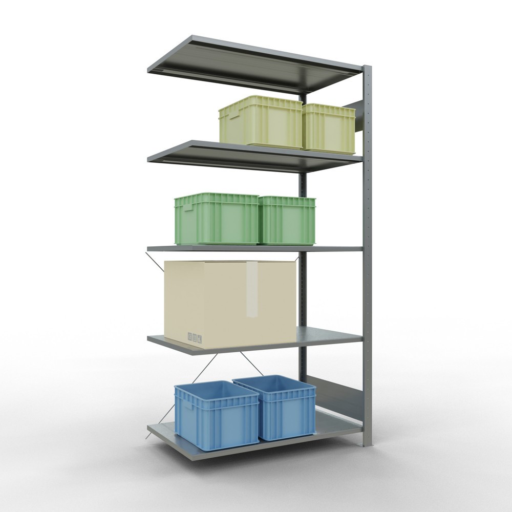 Numéro de l'image du produit 3: Rayonnage à tablettes SCHULTE, système enfichable, travée auxiliaire, CT 150 kg, galvanisé, H x l x P 2 000 x 1 000 x 600 mm