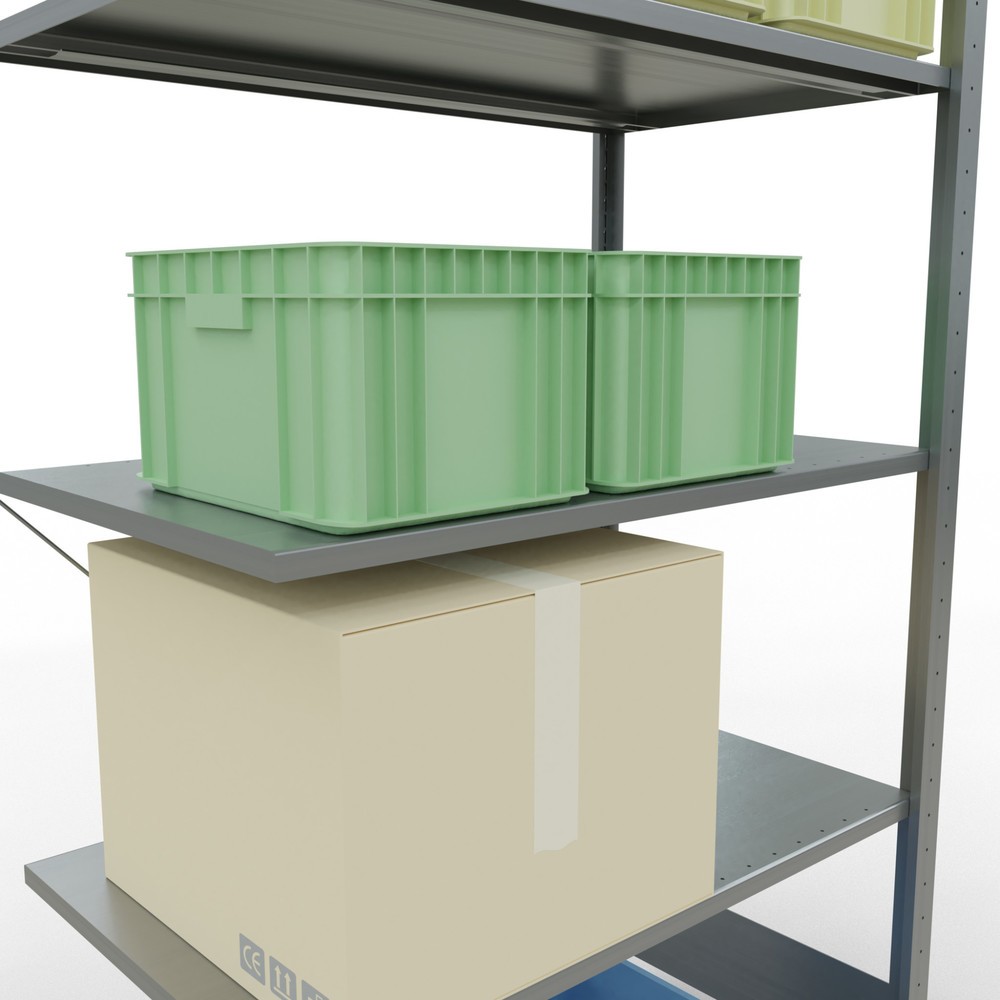 Numéro de l'image du produit 4: Rayonnage à tablettes SCHULTE, système enfichable, travée auxiliaire, CT 150 kg, galvanisé, H x l x P 2 000 x 1 000 x 600 mm